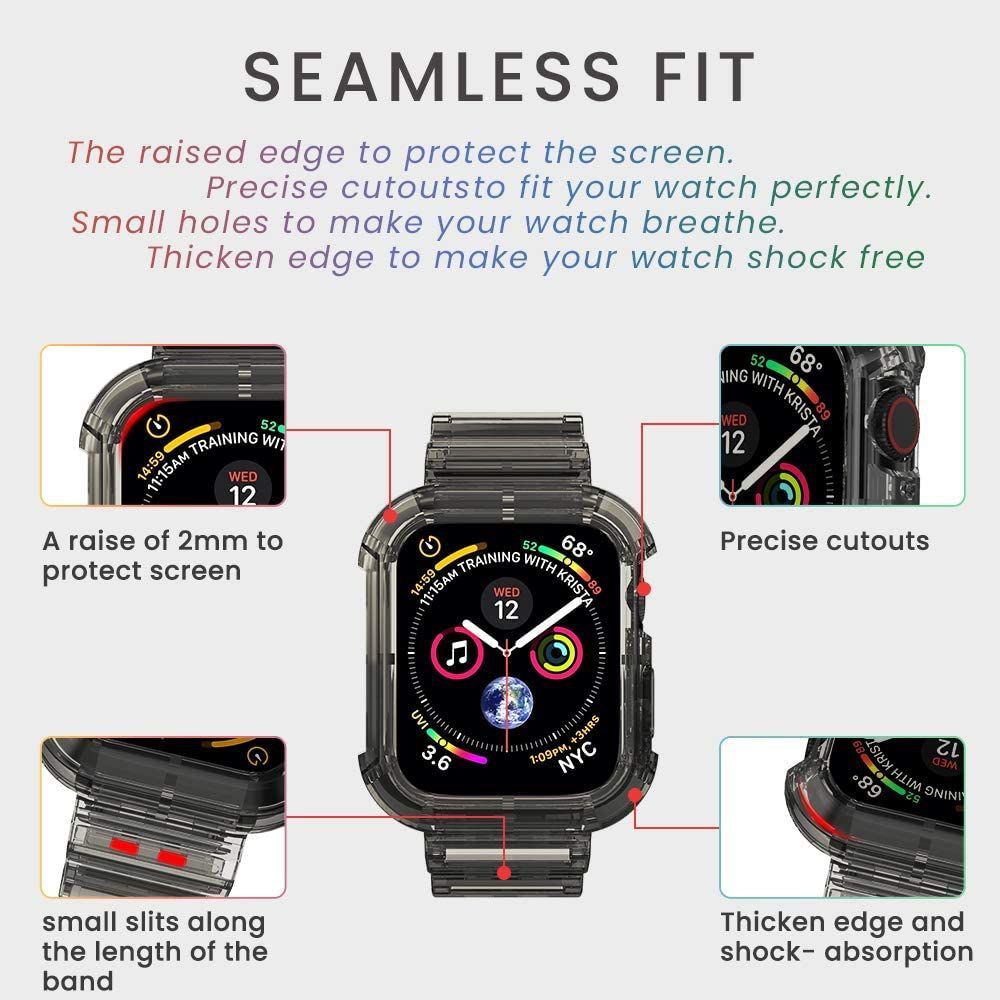 APPLE WATCH Transparent Strap iWatch 7 41mm 45mm 360° Protective TPU Band Limited Edition Glacier Strap