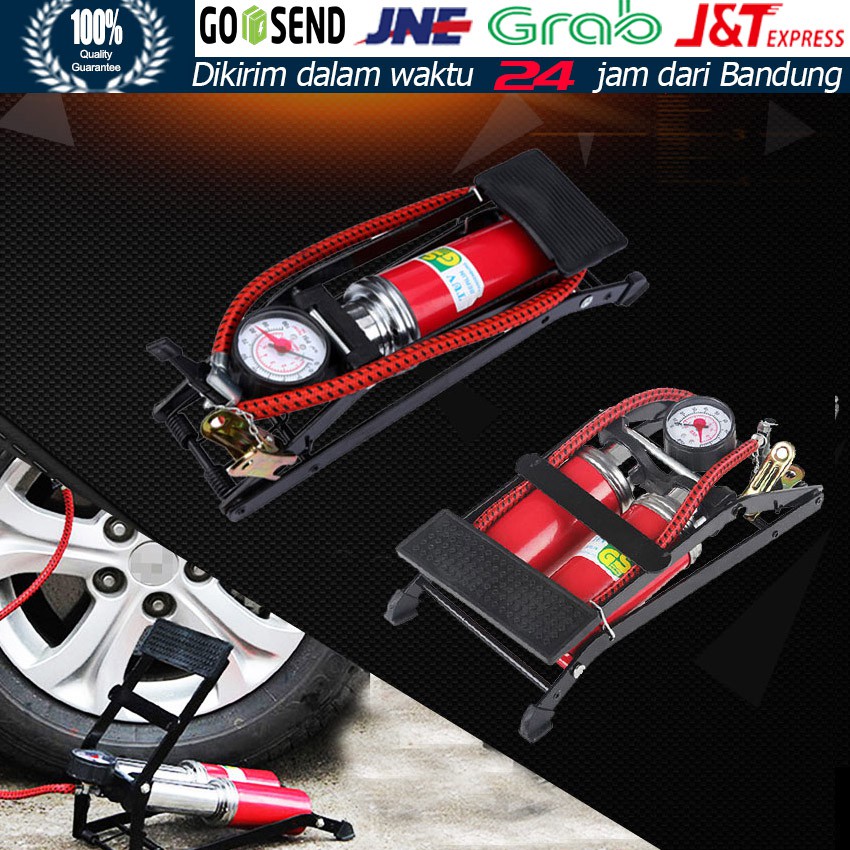 2 Tabung Pompa Angin Pompa Injak Kaki Darurat Foot Pump untuk Ban Motor Mobil Sepeda Bola