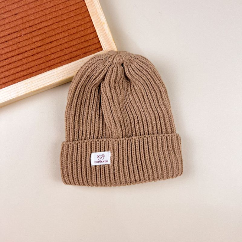 Domikado | Beanie Hat | Beanie hat anak | Topi rajut anak premium-Beige