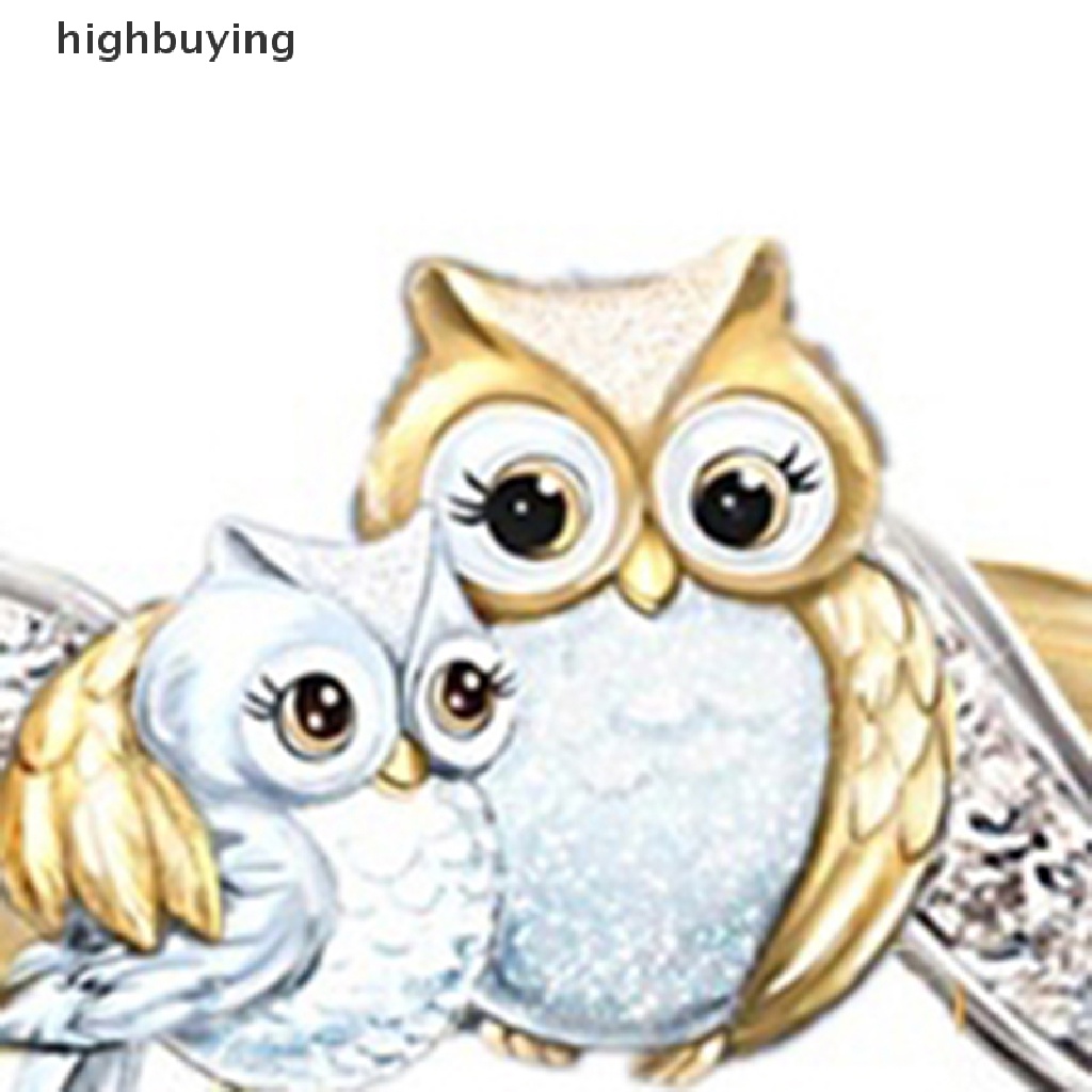 Hbid Cincin Motif Burung Hantu + Tulisan I Will Always Be With You Untuk Ibu + Anak