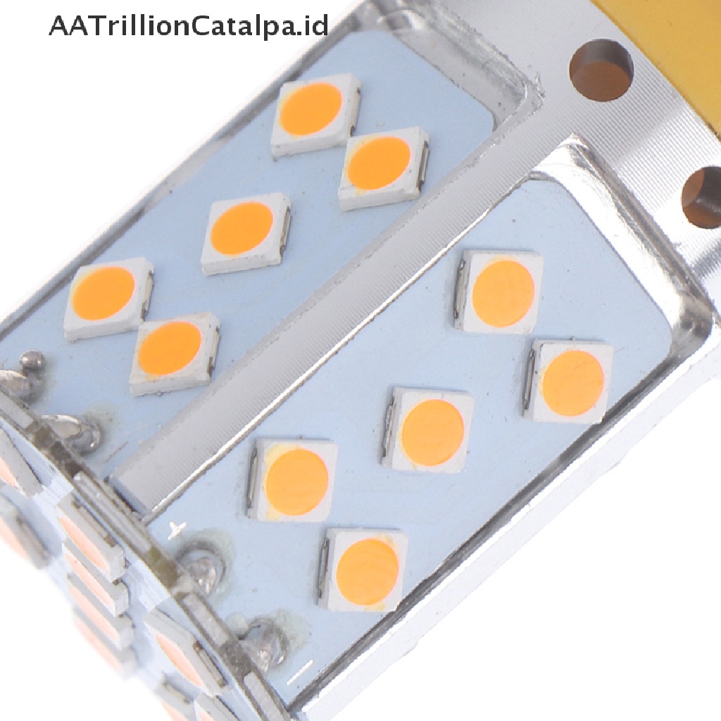 Aatrillioncatalpa 1Pc Lampu LED T20 7440 3030 35SMD Warna Kuning Untuk Seinrem Belakang