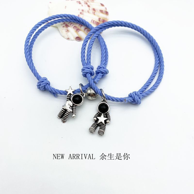 2 Pcs SET Gelang  Karet Magnet Desain Astronot Kuromi Cinnamoroll Untuk Pria Dan Wanita Gelang Magnet-Astronot-04