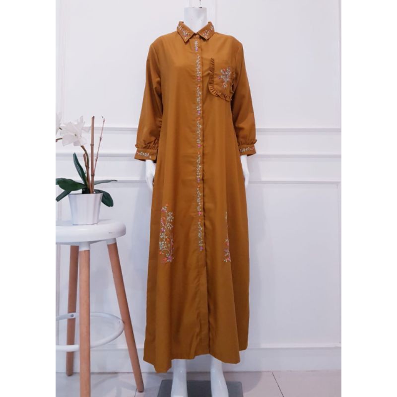 Gamis Katun Ima Tuyobo + Sulam ori By Edness Kayla