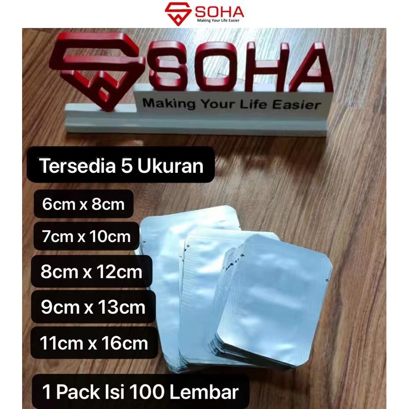 PVM-009 Ukuran 9 x 13 cm Plastik Kemasan Sachet Kantong Full Aluminium Foil Cocok Untuk Serbuk Bubuk Kopi Bumbu Racikan Sambel