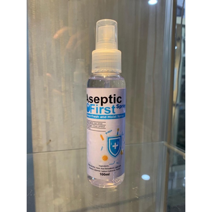 Hand Sanitizer Cair Spray ASEPTIC FIRST berizin BPOM HANDSANITIZER 100ml