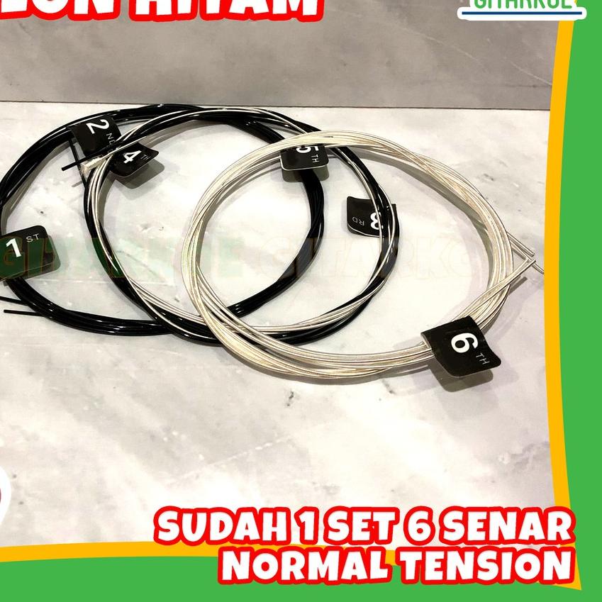 Senar Gitar Nylon Classic Nilon Hitam Klasik 1 Set EJ49 Normal Tension