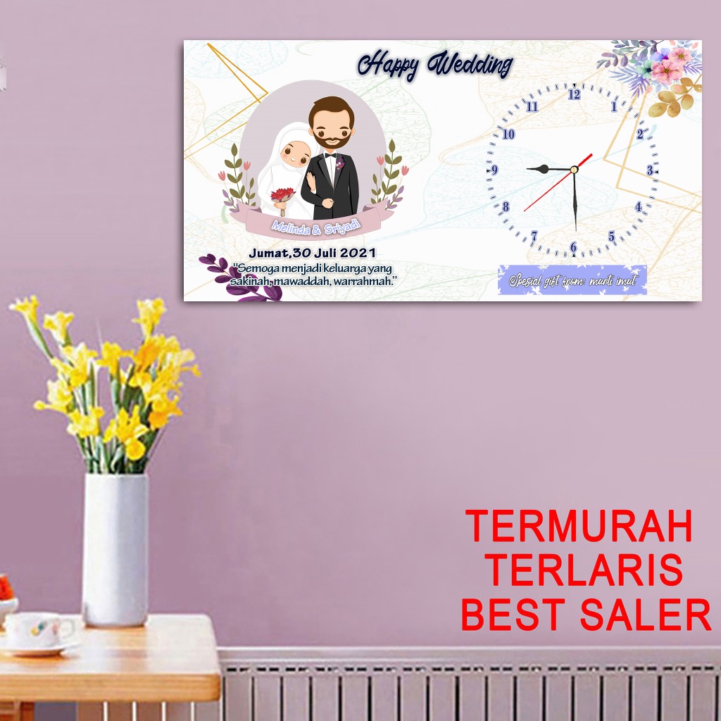 JAM DINDING CUSTOM UNIK KADO WEDDING ULANG TAHUN WISUDA GRADUATION KADO VALENTIN CETAK FOTO PRIBADI-4