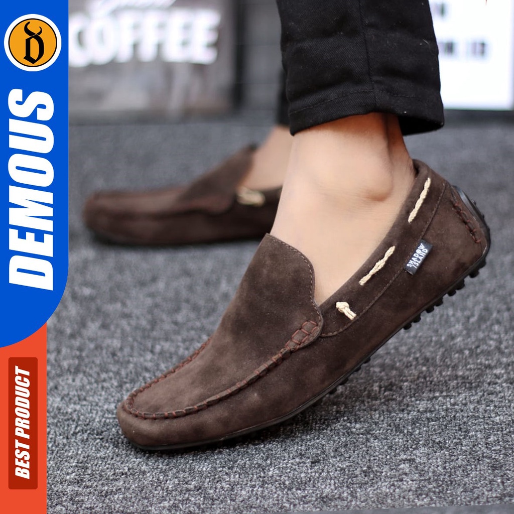 DEMOUS Hiosoka - Sepatu Slip On Santai Casual Slop Kerja Pria