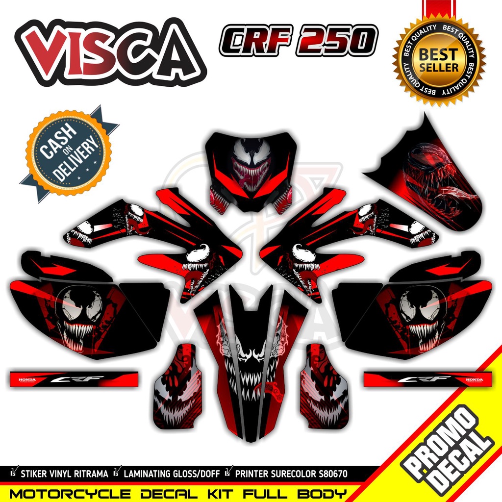 Decal CRF 250 Full Body Stiker CRF 250 Full Body Decal Hologram CRF 250 Venom