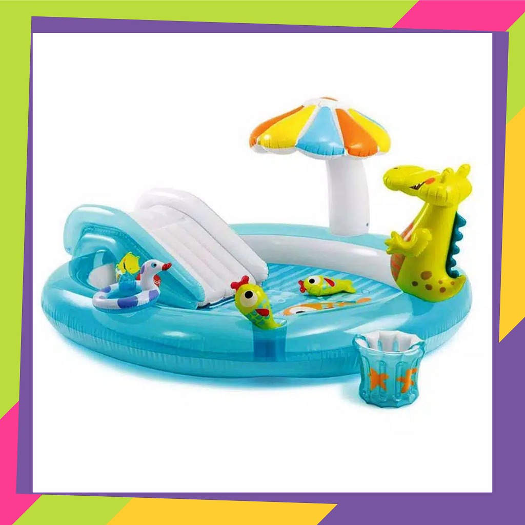 948 / Kolam renang Intex 57165 perosotan &amp; air mancur / Gator play center kiddy spray / Play center