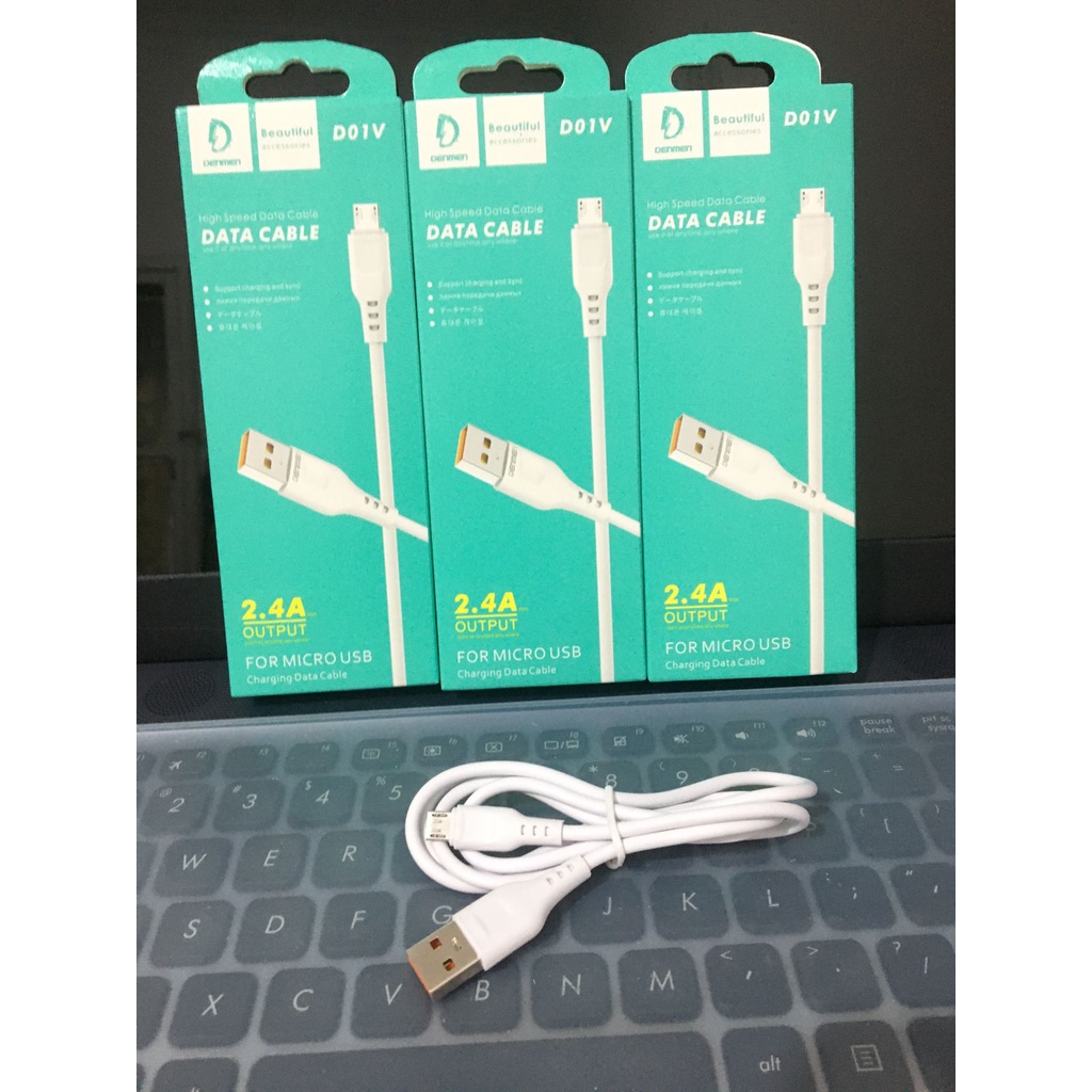 Kabel data 2.4A denmen D01V Micro Usb kabel charger all merek kabel data denmen