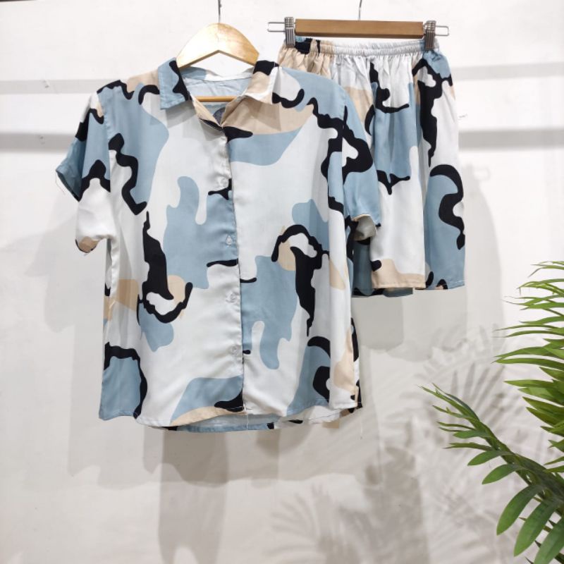 PIYAMA KANCING PENDEK HITS PIYAMA KANCING BUSUI | PIYAMA RAYON | HOMEWEAR-PD NK26