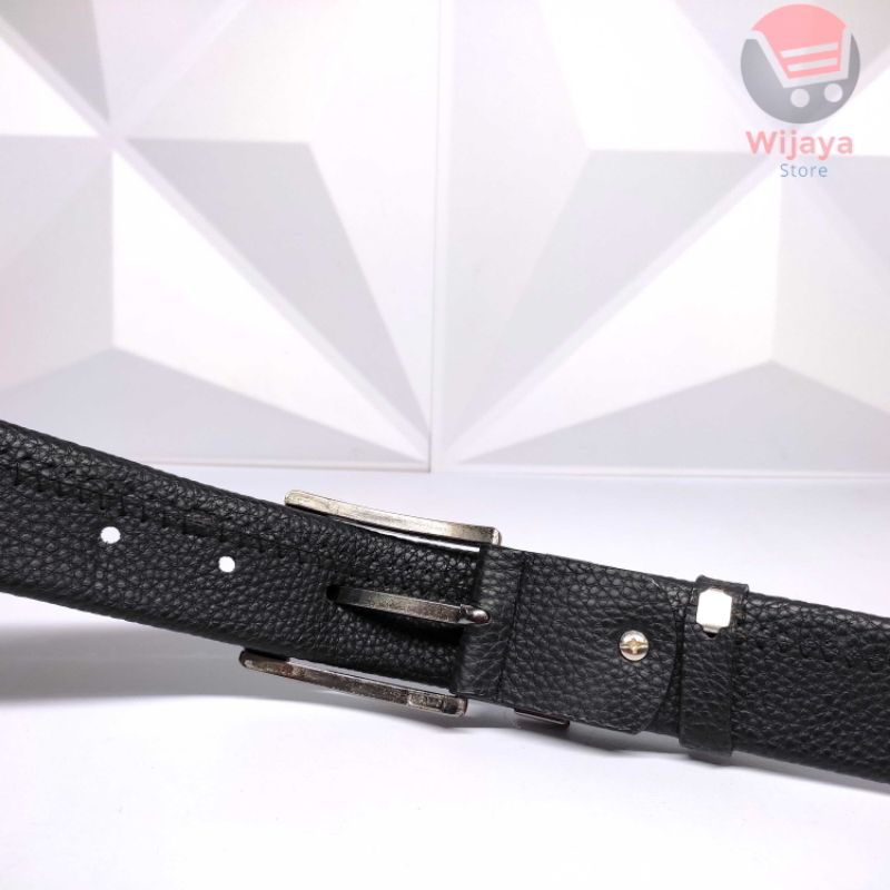 Ikat Pinggang Resleting Kulit Sintetis PU Leather Berkualitas Pria Sabuk Gesper Pendeng - [B009]