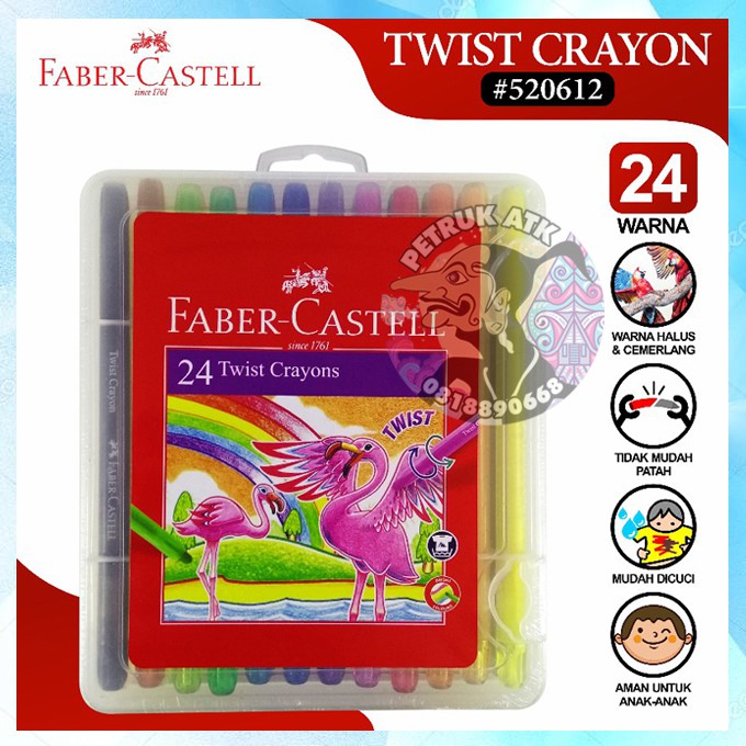 

[SET] CRAYON PUTAR / TWIST CRAYON FABER CASTELL 24 WARNA*