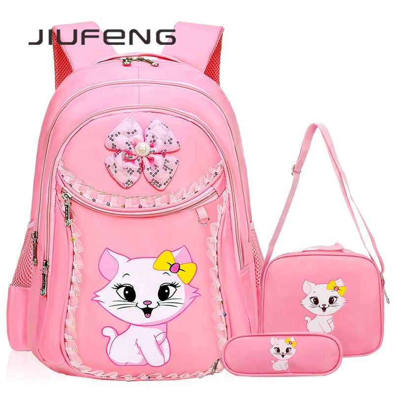 JIUFENG 3 in 1 Girls Ransel Princess Tas  Sekolah Lucu 