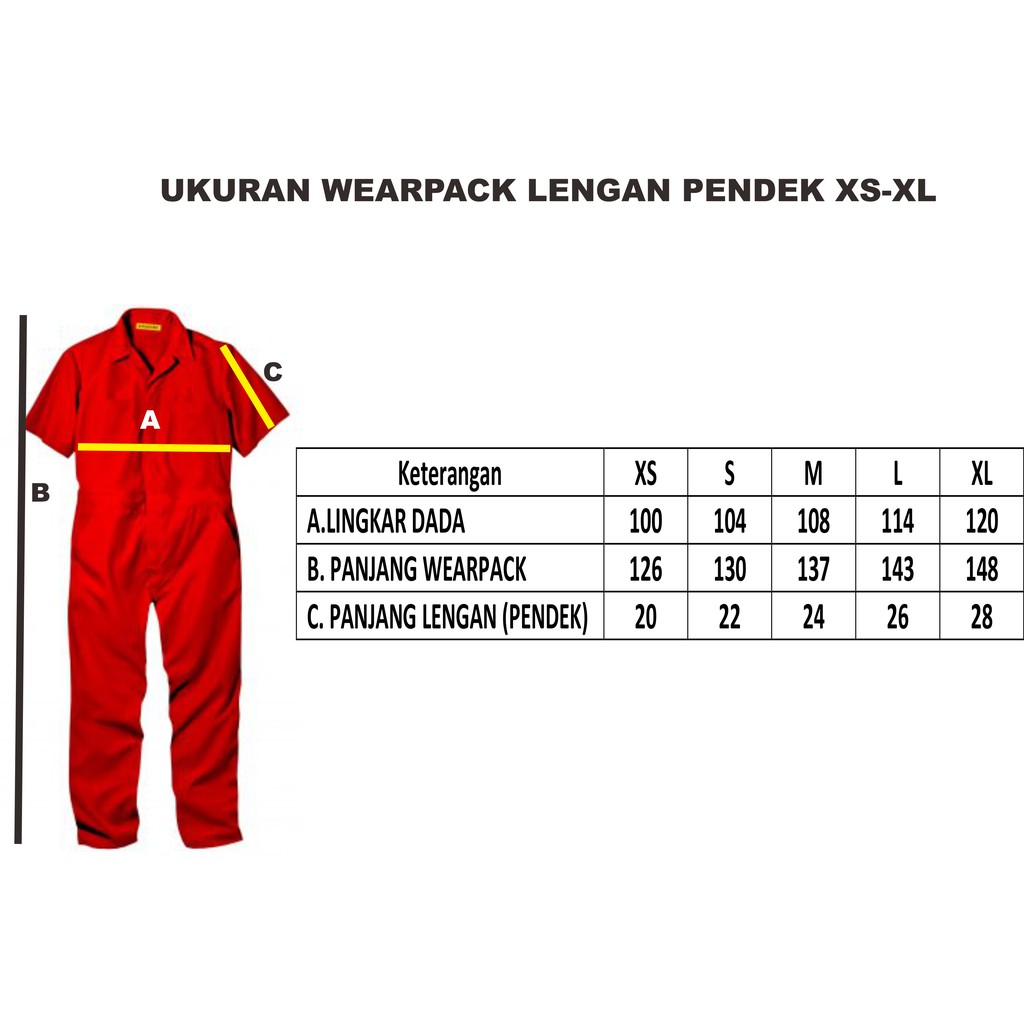 Wearpack Katelpak Baju Kandang Otomotif Lengan Pendek XS-XL