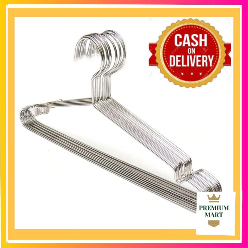 Hanger Baju Stainless Steel 1 pak isi 10 pcs 41 cm / hanger baju anti karat [PM]