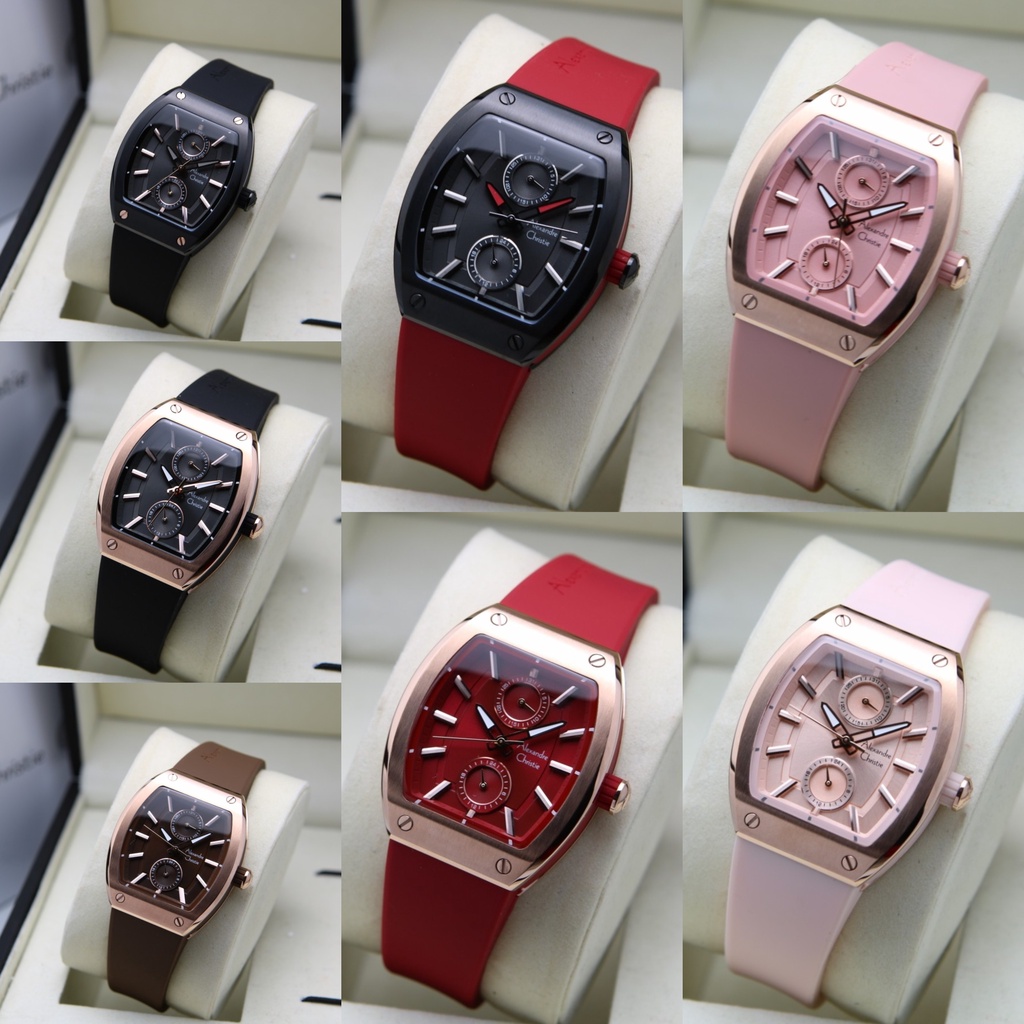 Jam Tangan Wanita Alexandre Christie AC 2944 / AC2944 RUBBER Original Garansi Resmi