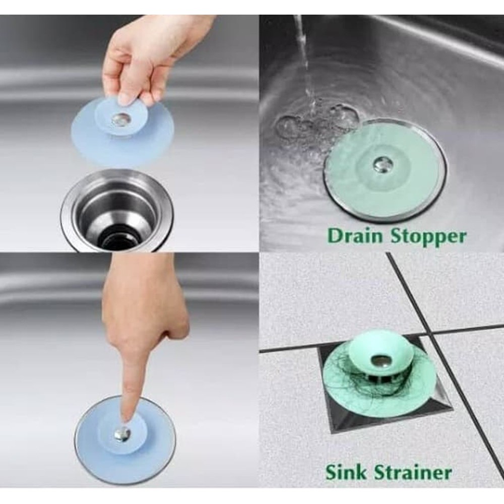 Saringan Wastafel Bulat Penutup Lubang Saluran Air Toilet Kotoran - Random Colour