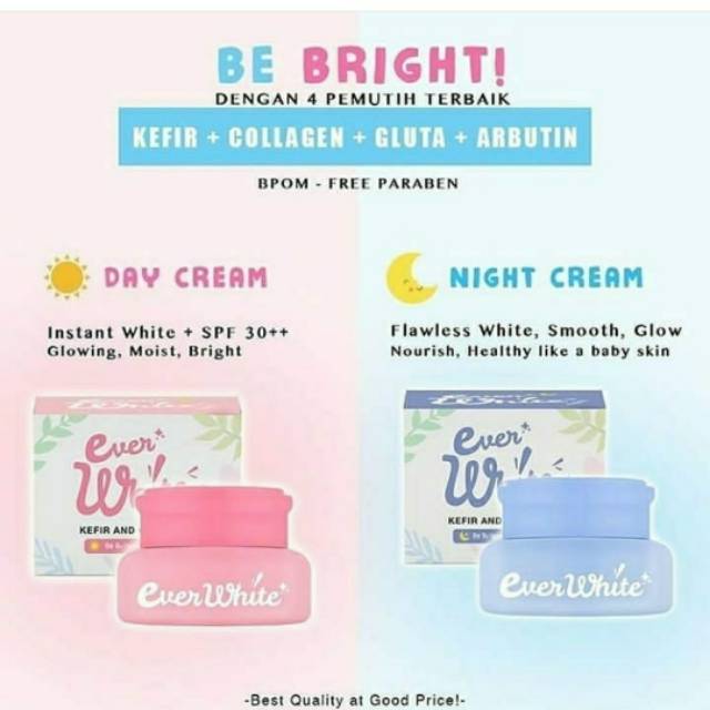 EVERHITE BE BRIGHT night cream, day cream