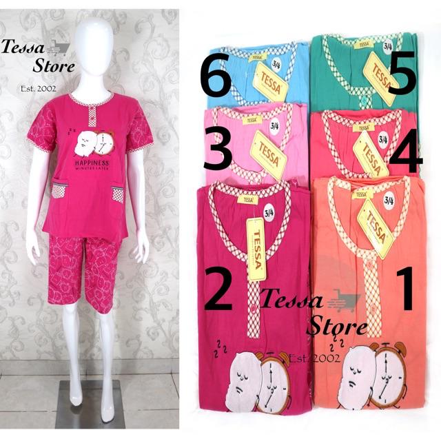 Baju Tidur Piyama Tessa Patricia 3 4 Shopee Indonesia