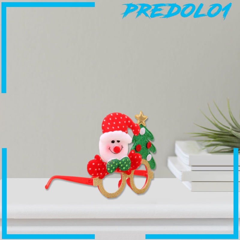 (Predolo1) Kacamata Frame Pc Tema Natal Untuk Properti Foto / Cosplay Anak