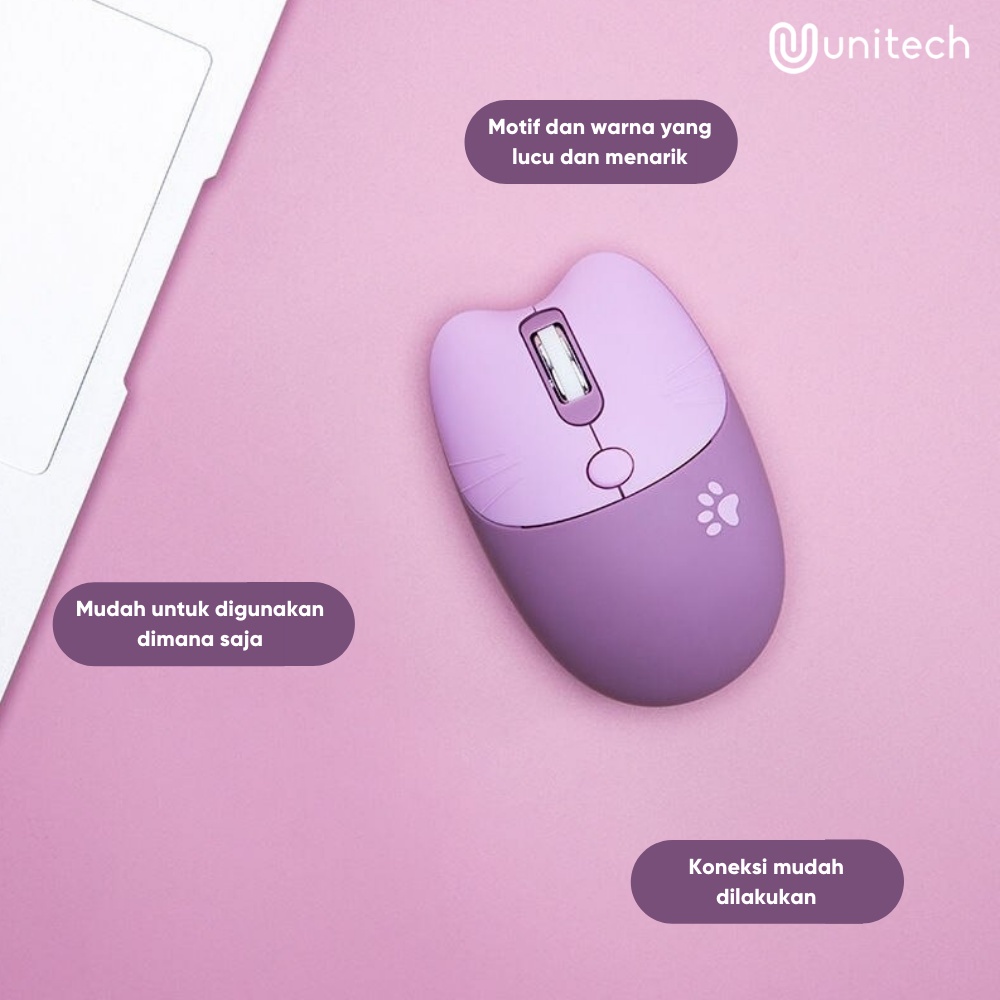 Mouse Wireless Unitech M3 Cat Paw 2.4G 1600dpi