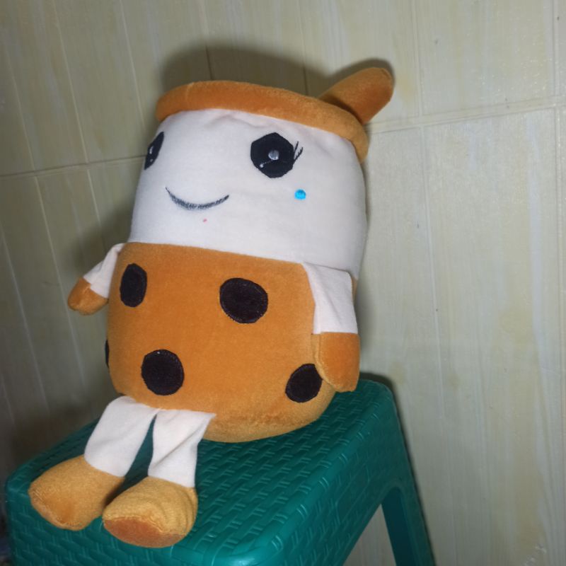 Boneka BOBA L milk tea brown sugar kaki tangan ukuran 35cm berkualitas SNI