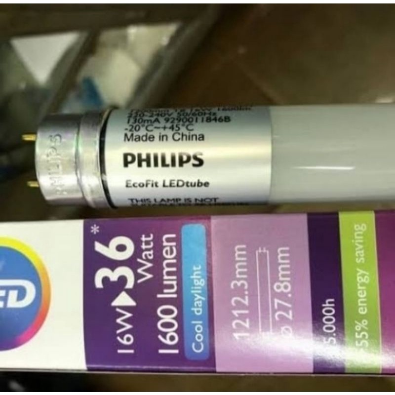 LAMPU NEON T8 TUBE PHILIPS LED ECOFIT 16Watt = TL 36Watt Cool DayLight
