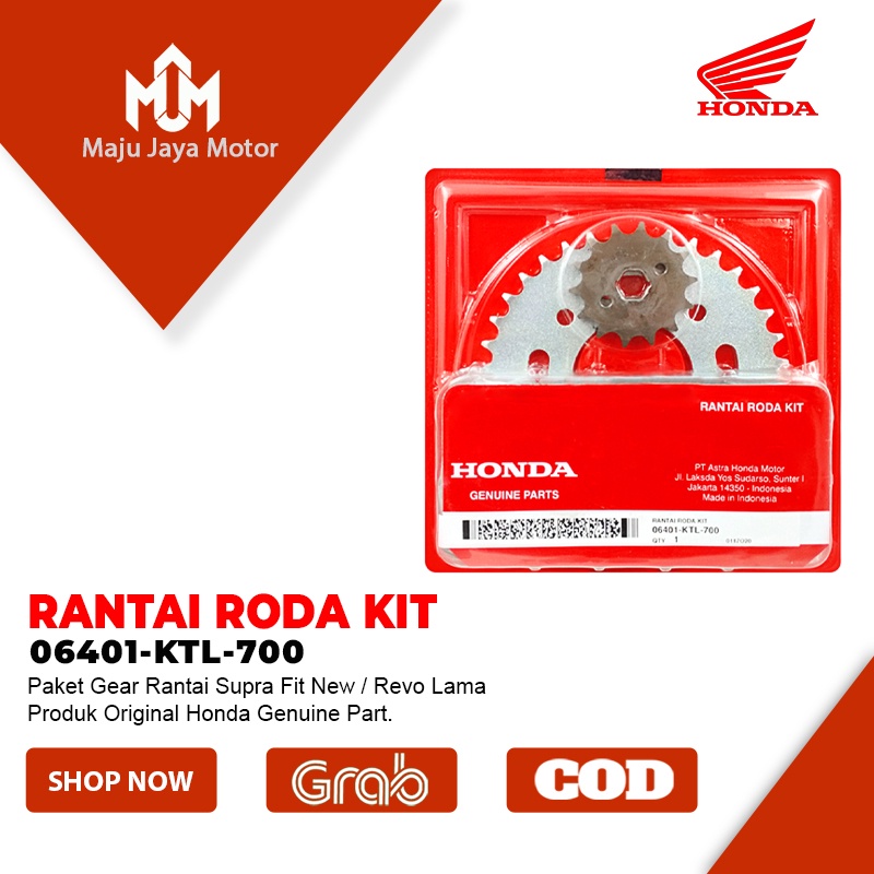 Gear set rantai Rantai Roda Kit (Drive Chain Kit) SUPRA 125 , KARISMA , REVO LAMA, SUPRA FIT NEW Original AHM