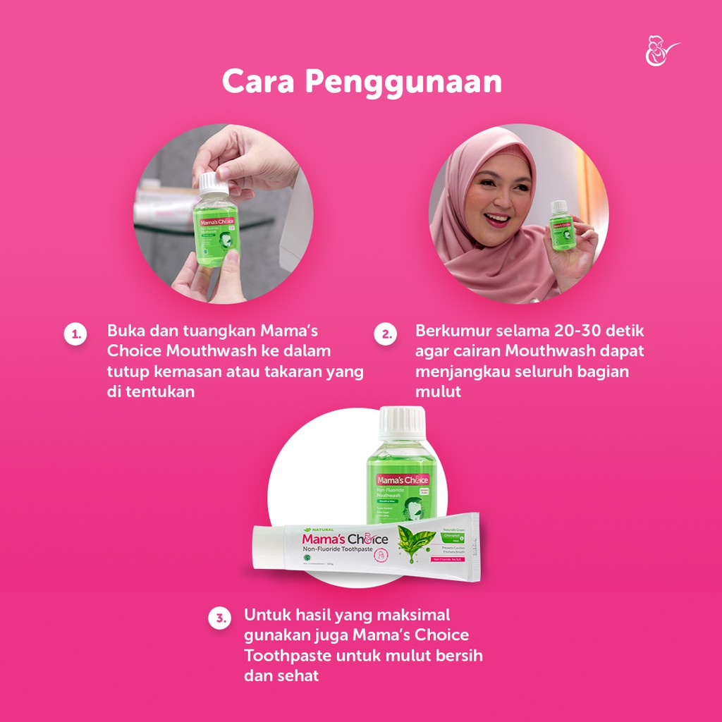 Mama's Choice Mouthwash (Obat kumur halal tanpa alkohol khusus ibu hamil dan menyusui) - 100ml