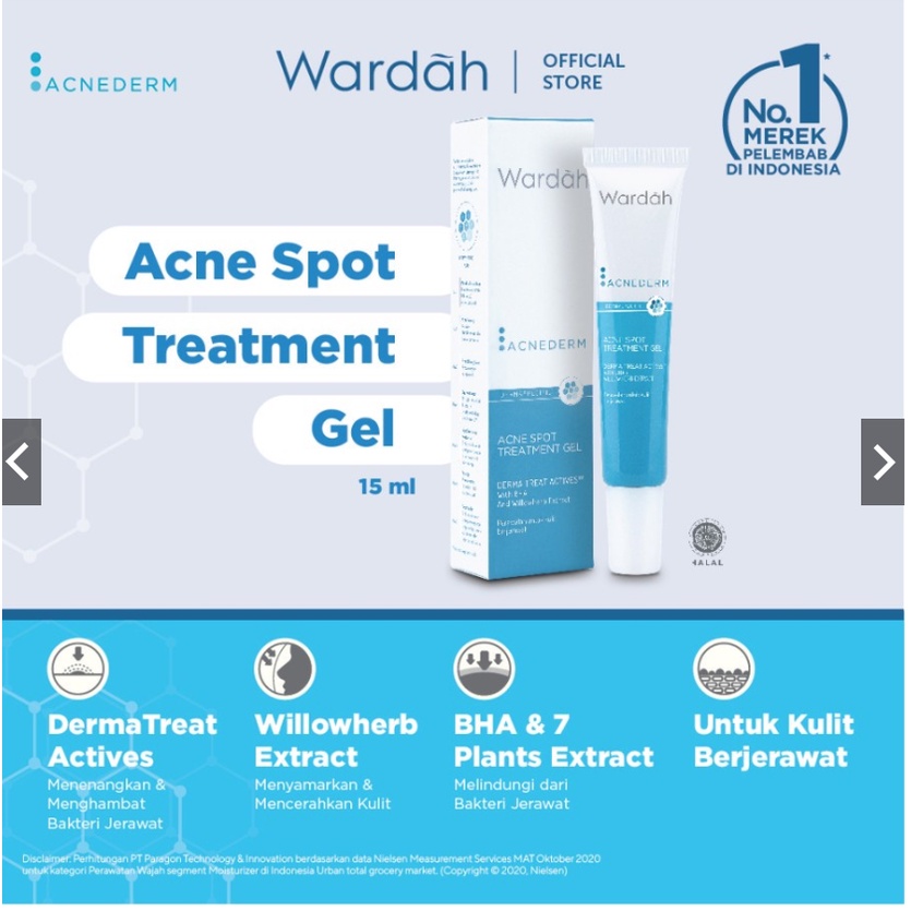 Wardah Acnederm Acne Spot Treatment Gel