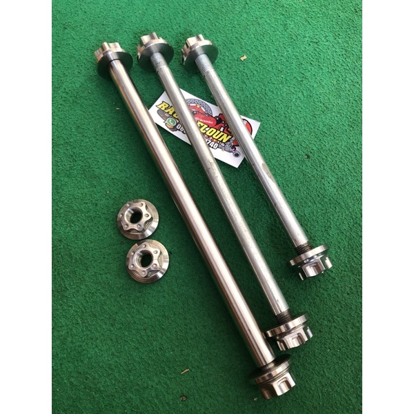 paket as roda depan shock gl mp tiger kyb / as tengah dan belakang arm kaze stainless stenlis minima
