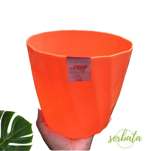 Pot Bunga Tabitha Prism / Prisma 25 Orange / Pot Tanaman Plastik