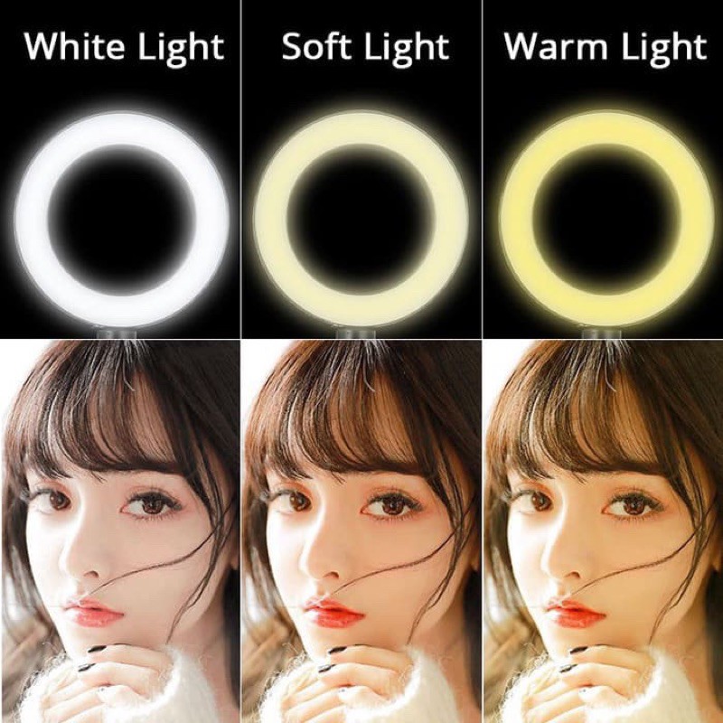 Lampu selfie LED ring light 26 cm  foto studio dengan tripod 1,6 m tiktok youtube makeup