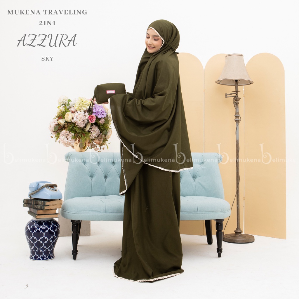 Mukena Katun Dewasa 2in1 Travelling Azzura