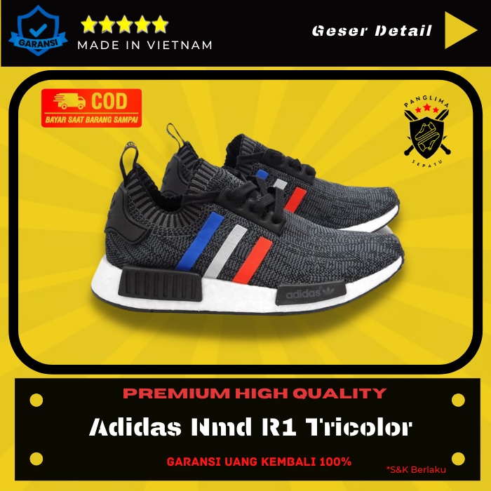 Sepatu Adidas Nmd R1 Tricolor Sneakers Pria Sneaker Fashion Olahraga Running Import Premium Original