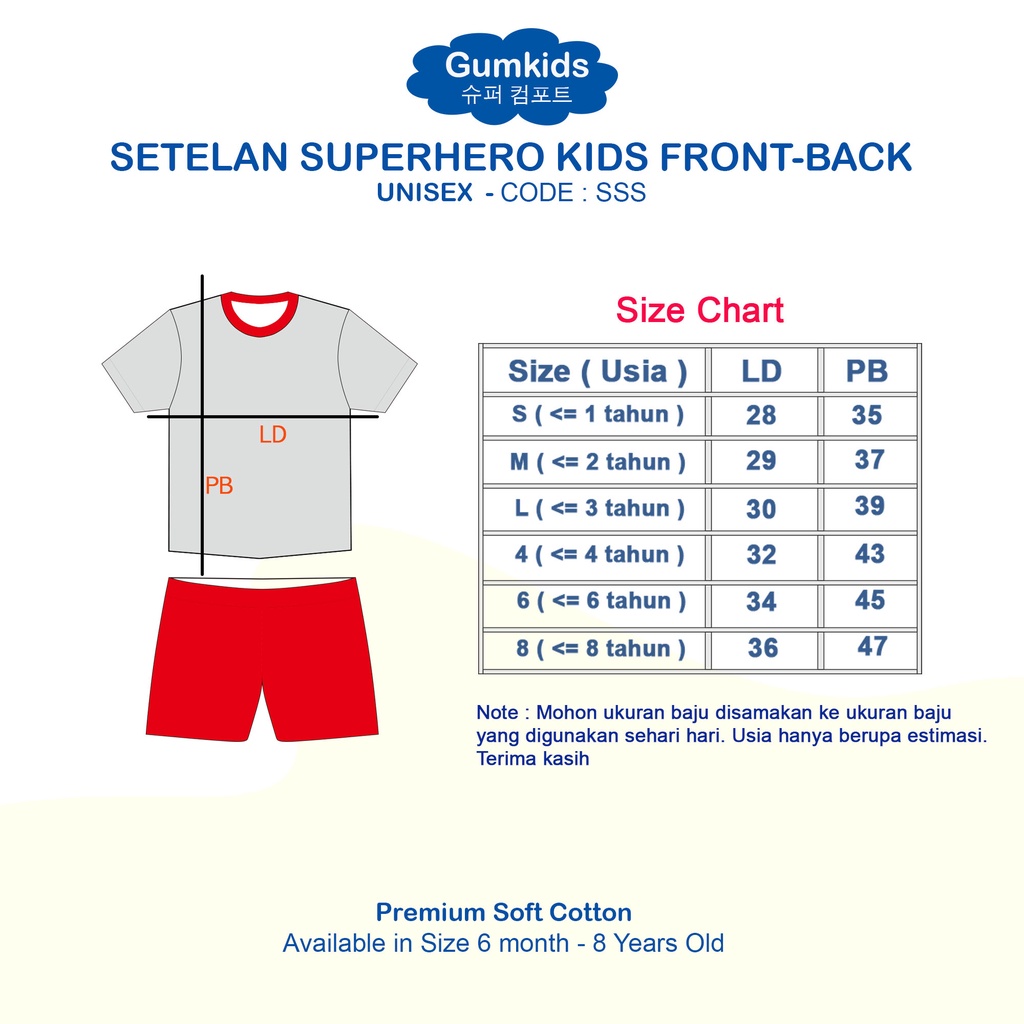 GUMKIDS BAJU ANAK COWOK 1 - 8 TAHUN SUPERHERO / SETELAN ANAK LAKI