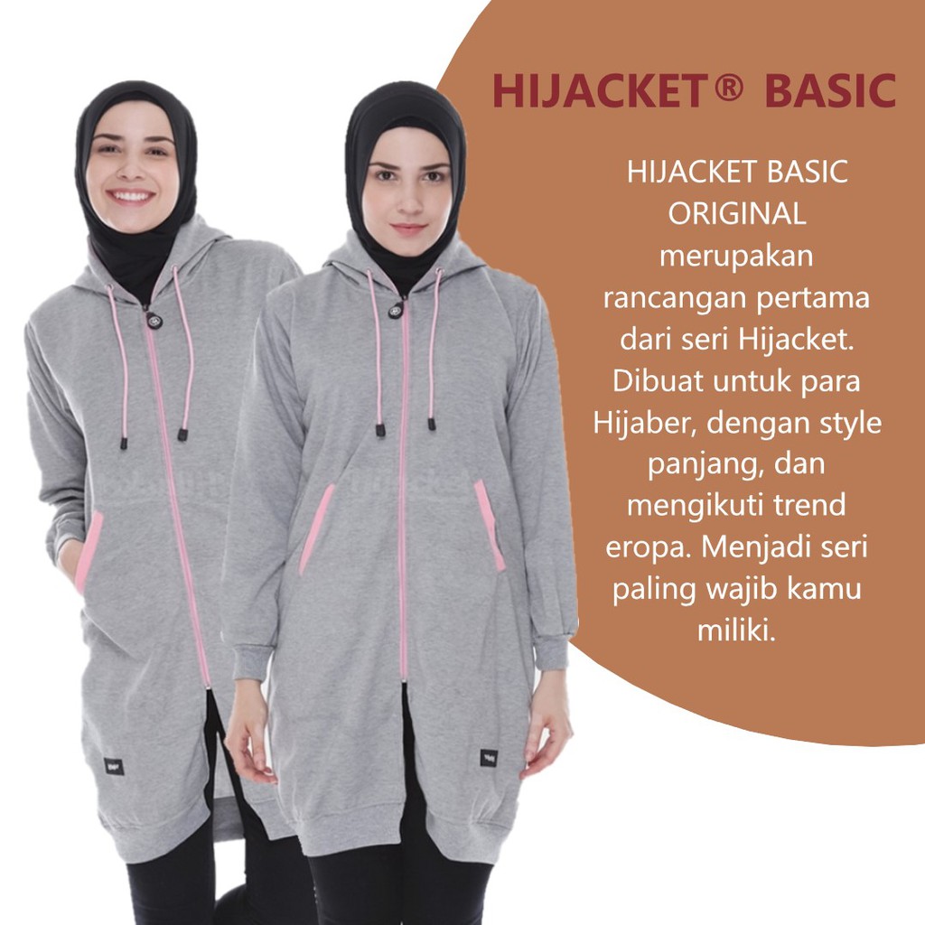 Jaket Tebal Wanita Hijab Hijacket Basic Sweater Hijaket Hoodie Original Model Polos Panjang-2
