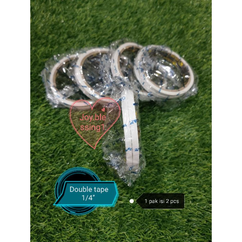 

2 PCS DOUBLE TAPE KERTAS 1/4" INCH 6 mm/ISOLASI BOLAK BALIK