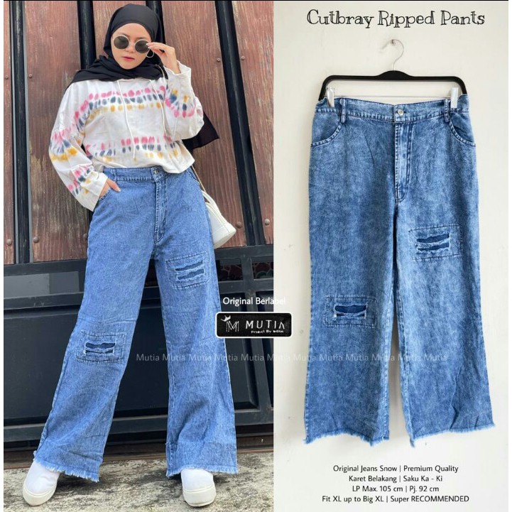 cutbray ripped pants celana jeans by mutia