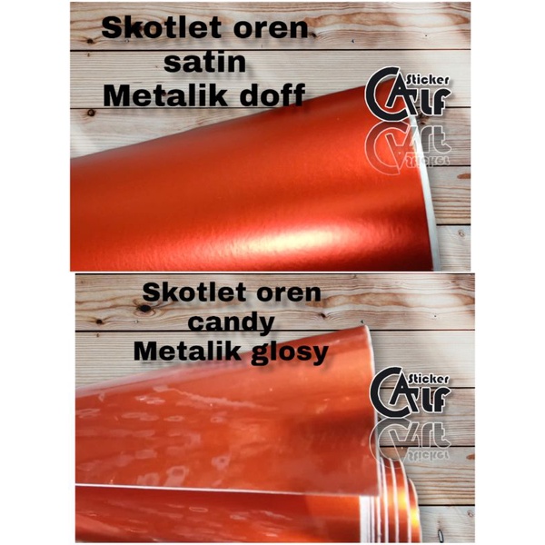 sticker. skotlet oren metalik glosy /doff 1 meter