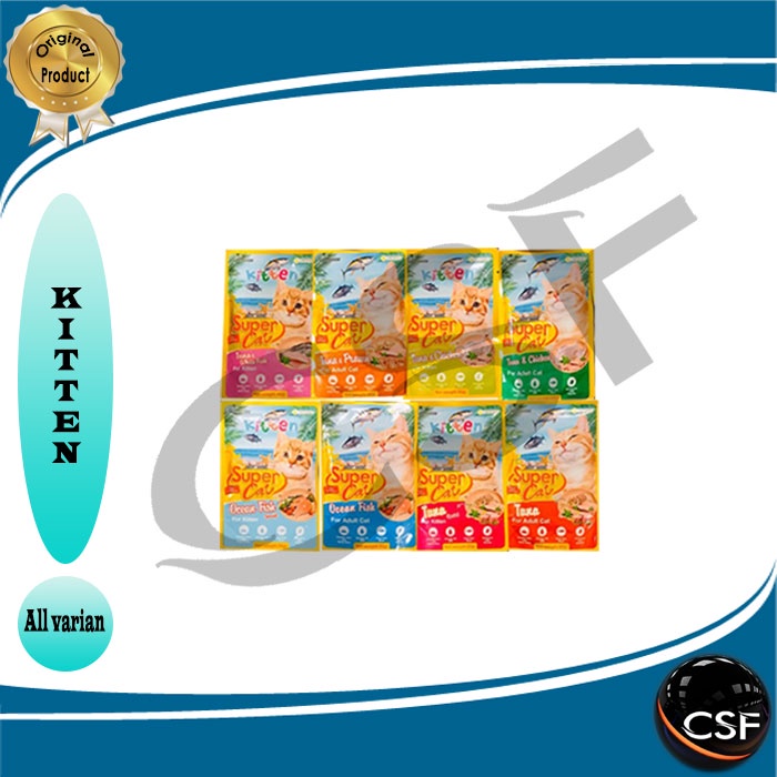 Makanan Kucing murah Super Cat pouch 85gr ALL VARIAN