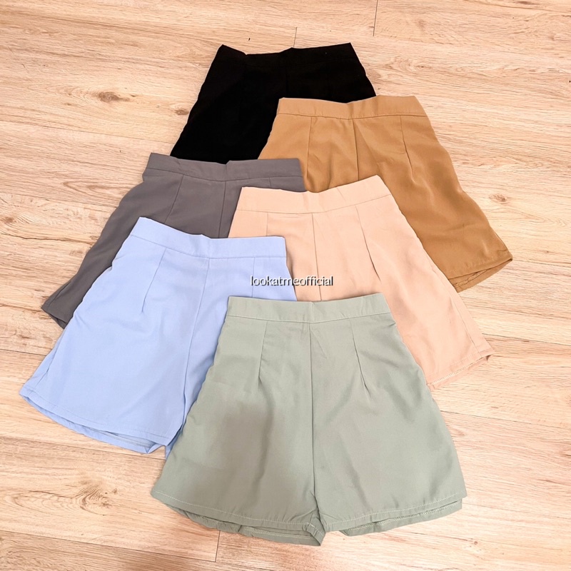 lookatmeofficial • Apricot Short Pants - Celana Pendek Wanita Kasual Korean Look Vintage