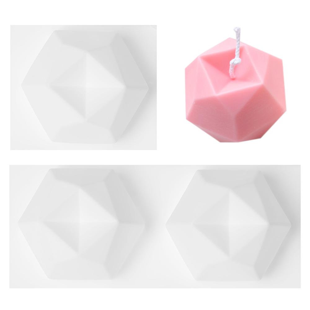 PREVA Silicone Candle Mold Creative Multilateral Diamond Aromatherapy Plaster Eight-sides Cube