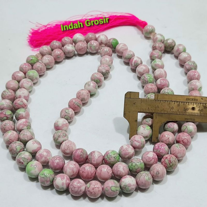 TASBIH BATU PIRUS PINK 10MM 99BUTIR ORIGINAL