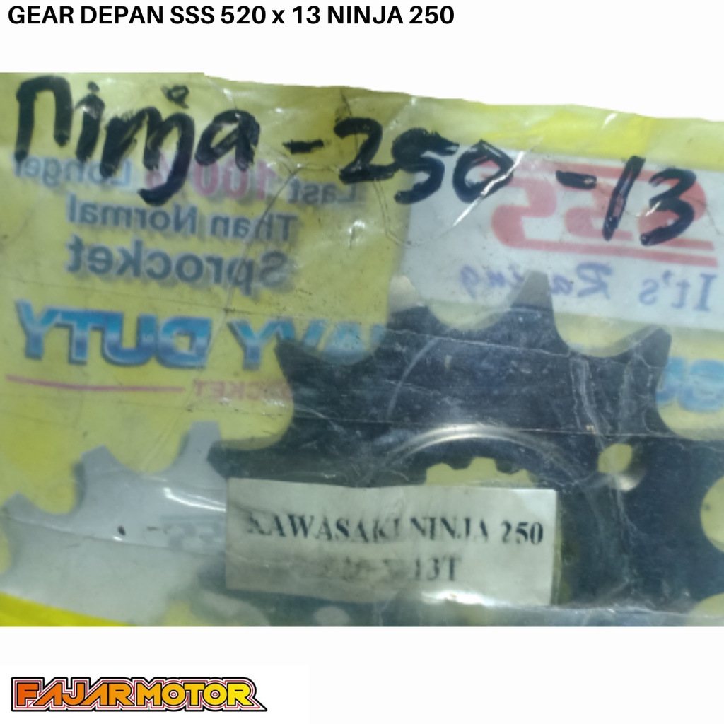 SSS GEAR GER DEPAN 428 520 JUPITER VIXION R15 MEGAPRO GL CB150R SUPRA SATRIA FU SMASH SHOGUN GIR FRONT SPROCKET-14sss 520 ninja 250