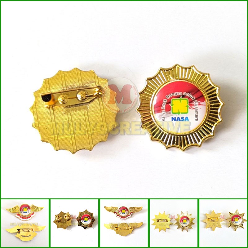 Pin Logo NASA Wing Brevet NASA Bahan Logam - Bros NASA