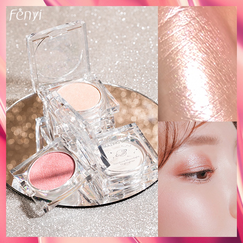 Fenyi Shimmer Baked Highlighter Powder Palette Contouring Glow Make Up 3 Warna