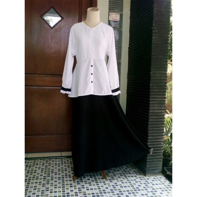 Gamis PNS / gamis hitam putih